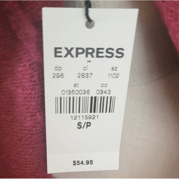 NEW EXPRESS Cowl Neck Red Shirt Sweater Size Small - Picture 6 of 6